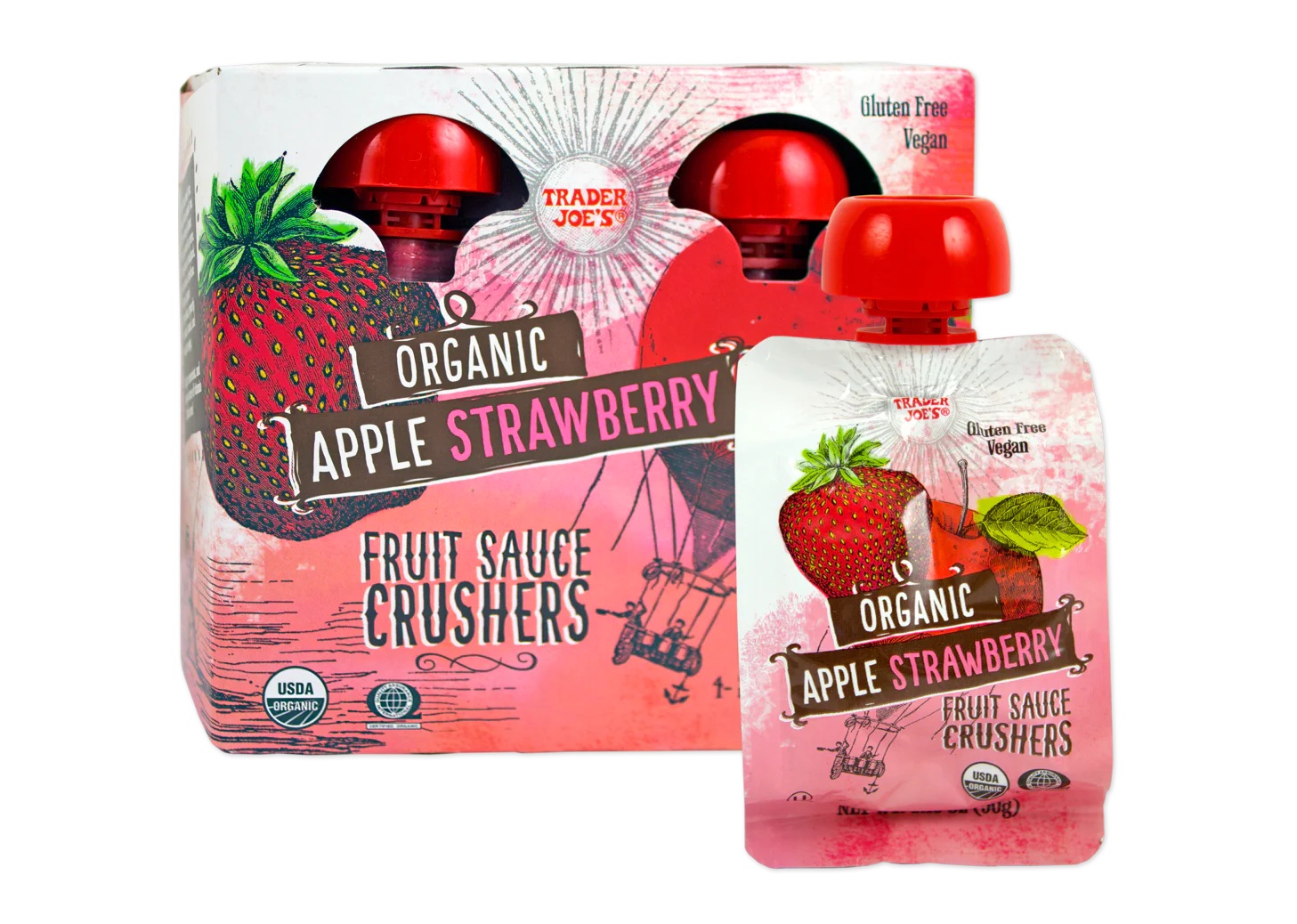 Organic Apple Strawberry Fruit Sauce Crushers 12.7 Oz